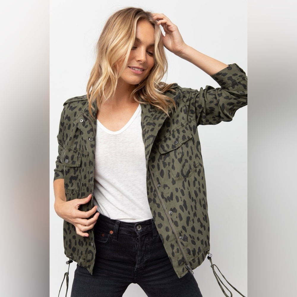 Rails Collins Leopard Print Linen Blend Jacket Size Small - Picture 8 of 9